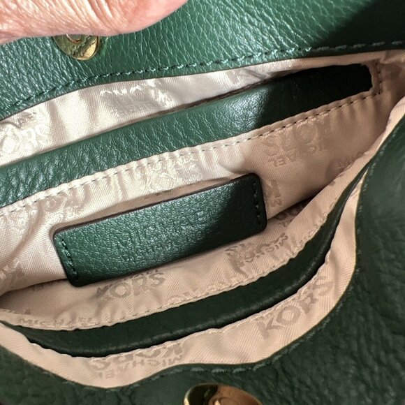 Michael Kors Fulron Green Crossbody Bag With Gold Logo & Beige Strap - Picture 8 of 8
